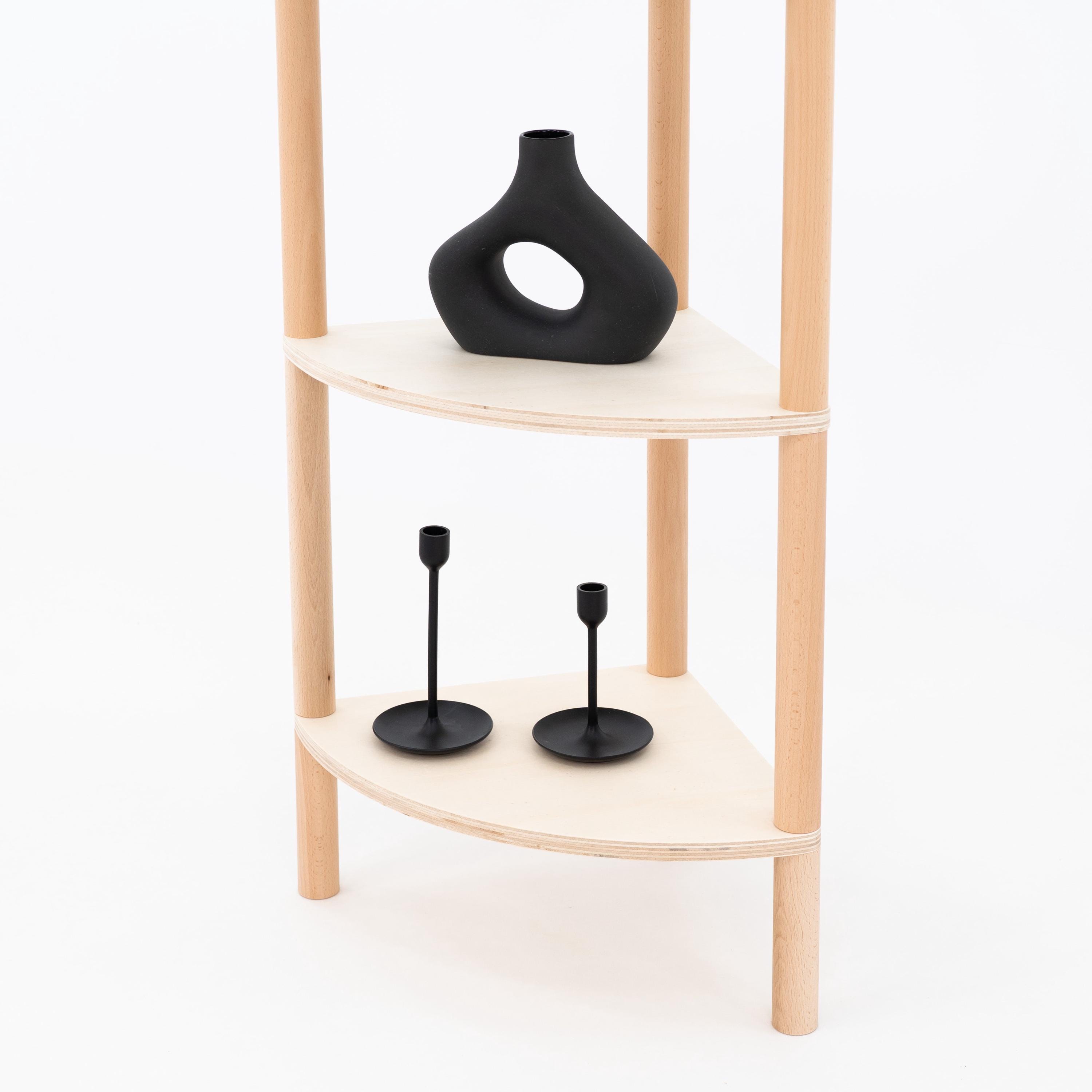 Présentoir D'angle 3 Niveaux En Bois - Pour Salon, Marché Artisanal, étagère De Présentation, Couleur Bois Naturel