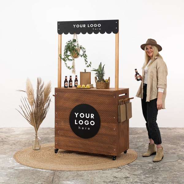 Mobile bar, kiosk VC-16-W-CF | tasting station | collapsible portable vendor display with storage