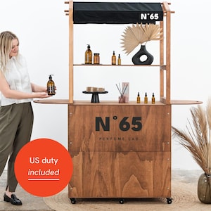 Vendor cart VC-12-W-CF | Pop up cart | collapsible checkout stand, kiosk with sliding door and lock | catering cart