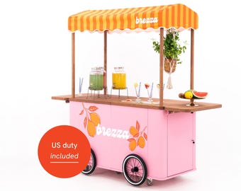 Mobil barvagn med tak | Pop-up-kaffestation | Märkesmonter för evenemang VC-37-W-ML | anpassad färg