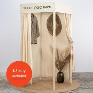 Collapsible Wooden Fitting Room VH-03-NT for trade shows, showrooms, fashion fair and events