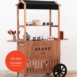 Display cart VC-11-W-CF Coffee | collapsible portable vendor display with storage