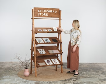 Display shelving VS-07-CF with slanted shelves for shops and fairs | Folding display