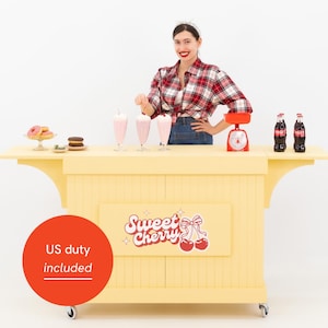 Foldable Event Display Cart | Portable Pop-Up Vendor Cart | Market Stand VC-30-W-ML | Custom Branding & Color