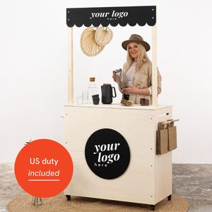 Mobile bar, kiosk VC-16-W-E | tasting station | collapsible portable vendor display with storage