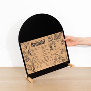 Enseigne de table magnétique horizontale A4 A5 Afficheur de table - Tableau d'affichage inscriptible noir - Support de menu ou d'informations pour la vente au détail, un bar ou un événement