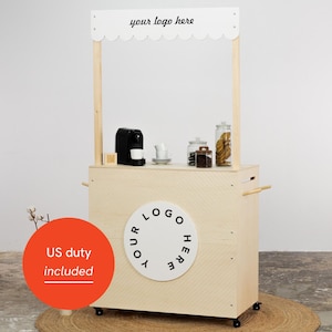 Mobile bar, promotional cart, kiosk VC-16-W-E | tasting station | collapsible portable vendor display with storage | Experiential Marketing
