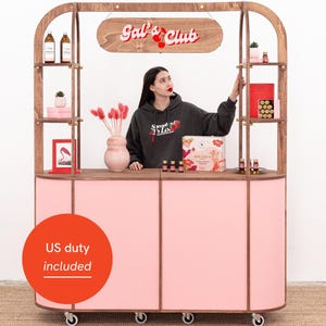 Portable Large Oval Display Cart – Trade Show & Event Stand, Mobile Vendor Cart