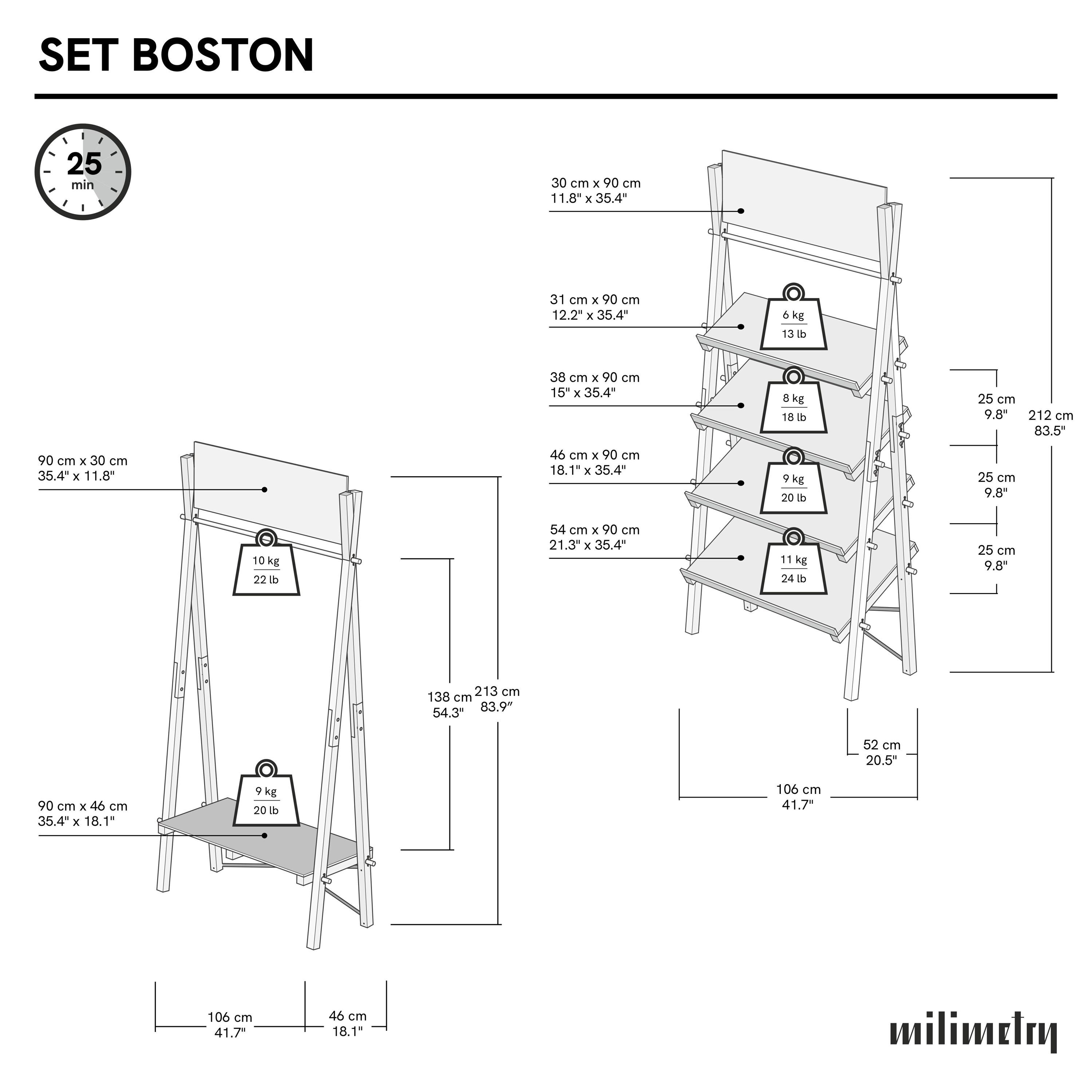 Boston Rack Set Boston: Modular Display Set With Garment Rack and Slanted Shelving ...