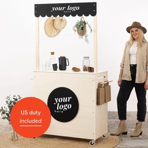 Mobile bar, kiosk VC-16-W-E-NT | tasting station | collapsible portable vendor display with storage