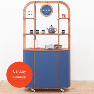 Mobile Oval Display Cart – Portable Event Stand for Trade Shows, Pop Up Shops, Retail & Sampling | Customizable Mobile Cart