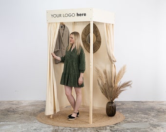 Collapsible Wooden Fitting Room VH-03-NT for trade shows, showrooms, fashion fair and events