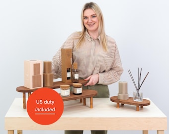 Set of 3 risers VAR-10-CF | display stands for candles, jewelry, ceramics, beauty products