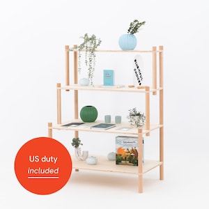Ladder-Style Display Shelving BAR-01-NT for trade shows and retail spaces | natural color