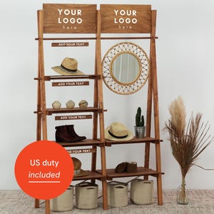 Display shelving unit VRS-01-CF with clothing rail | collapsible display stand