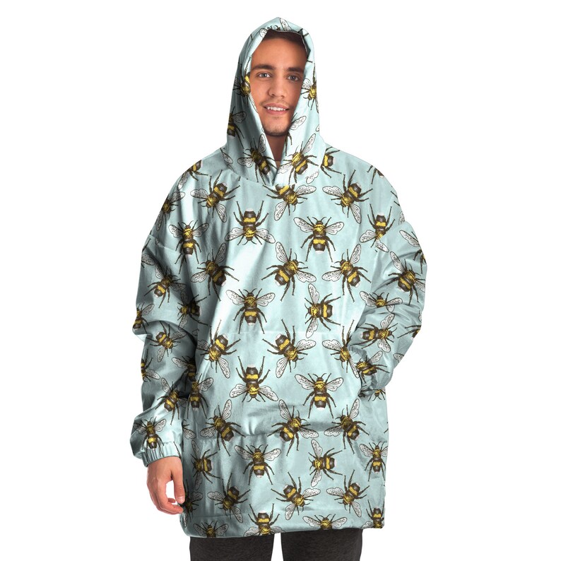 Oversize Hoodie Blanket Wearable Fleece Hoodie Blanket Bee Etsy