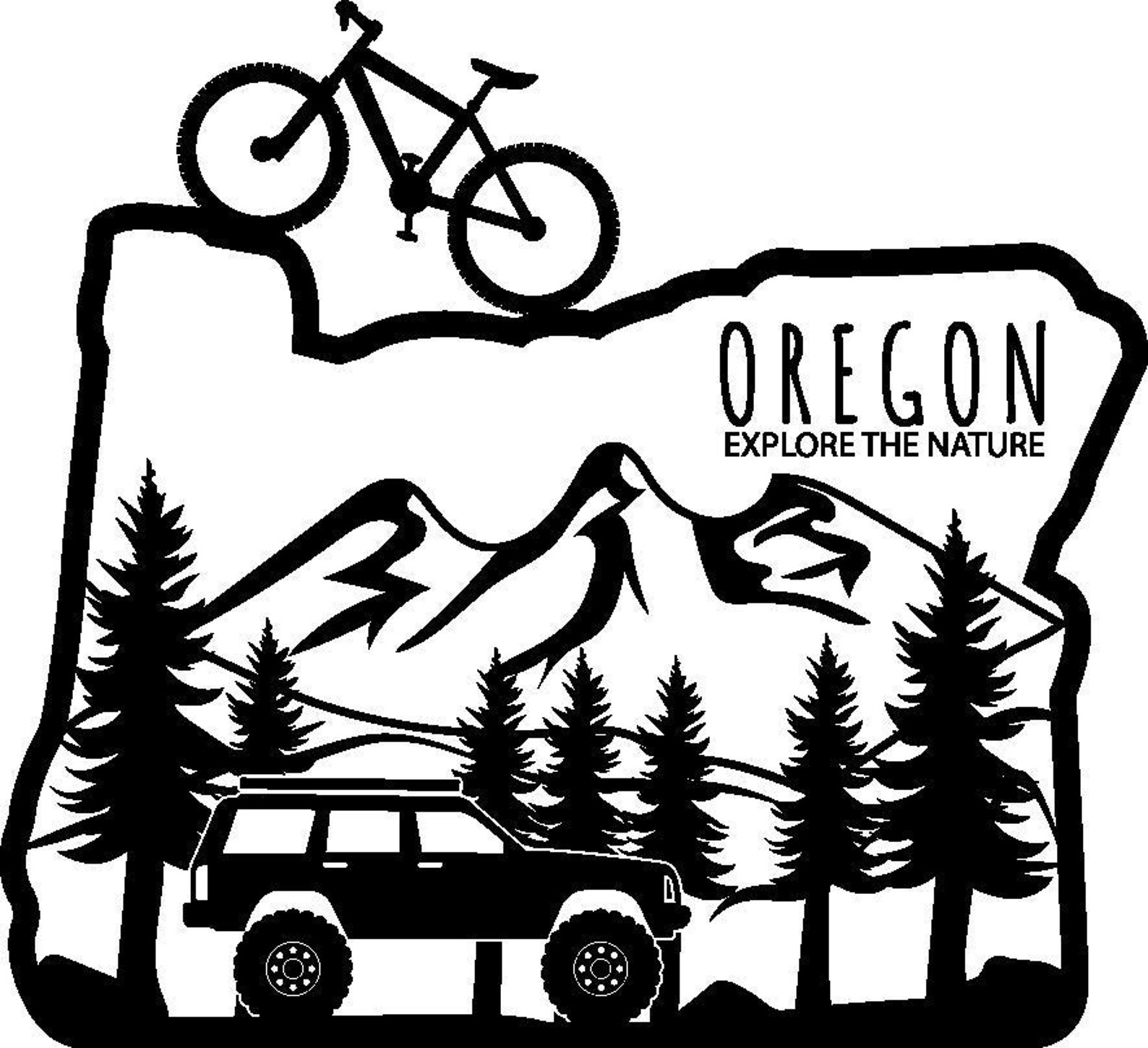 State of Oregon Sticker Waterproof Vinyl Sticker Sunset Etsy