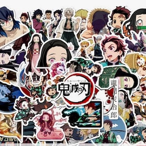 Demon Anime Sticker Pack, Waterproof Mystery Sticker Pack, Random Die Cut Sticker, Japanese Anime Stickers Laptop Phone Water bottle