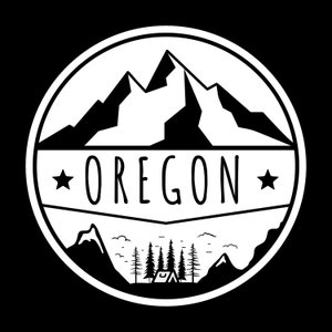 State of Oregon sticker, waterproof, vinyl sticker, sunset, Laptop Sticker