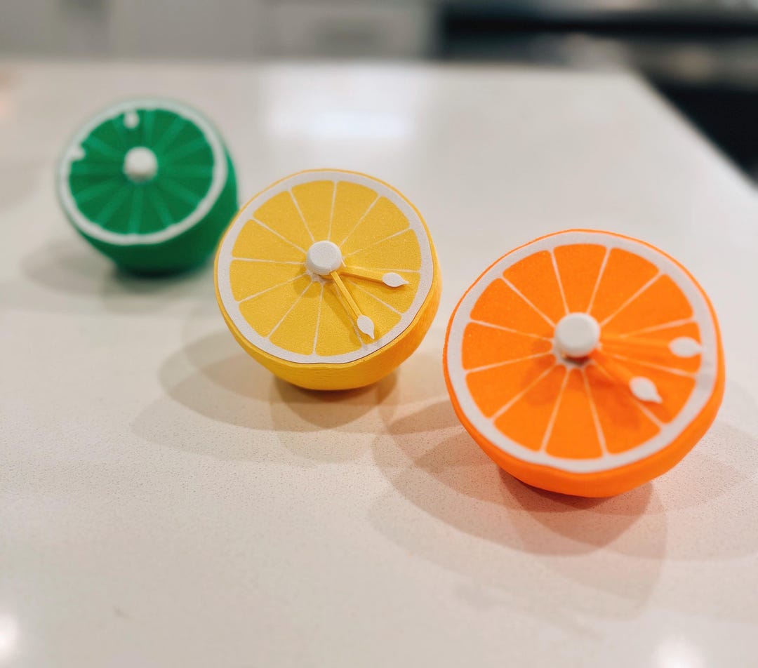 3D Printed Citrus Clock Fruit Clock for Kitchen, Dining Room, Home ...