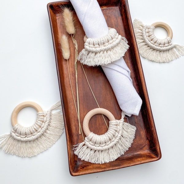 Macrame Napkin Rings Etsy
