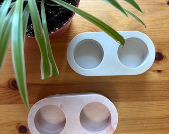 Handmade Twin Tea Light Holders: Boho Candle Decor