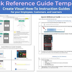 Quick Reference Guide Templates - Visual How-to Instructions for ...