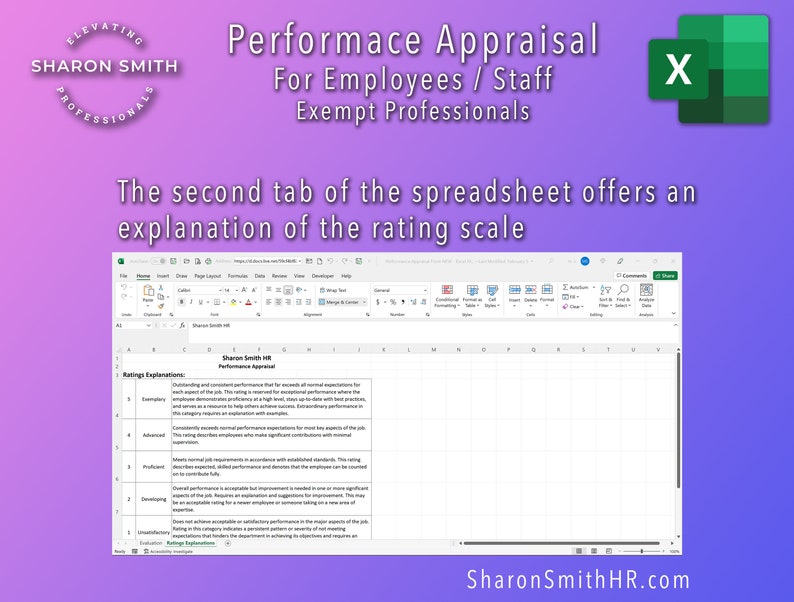 Performance Appraisal Form (employee) - MS Excel Form Template - Etsy
