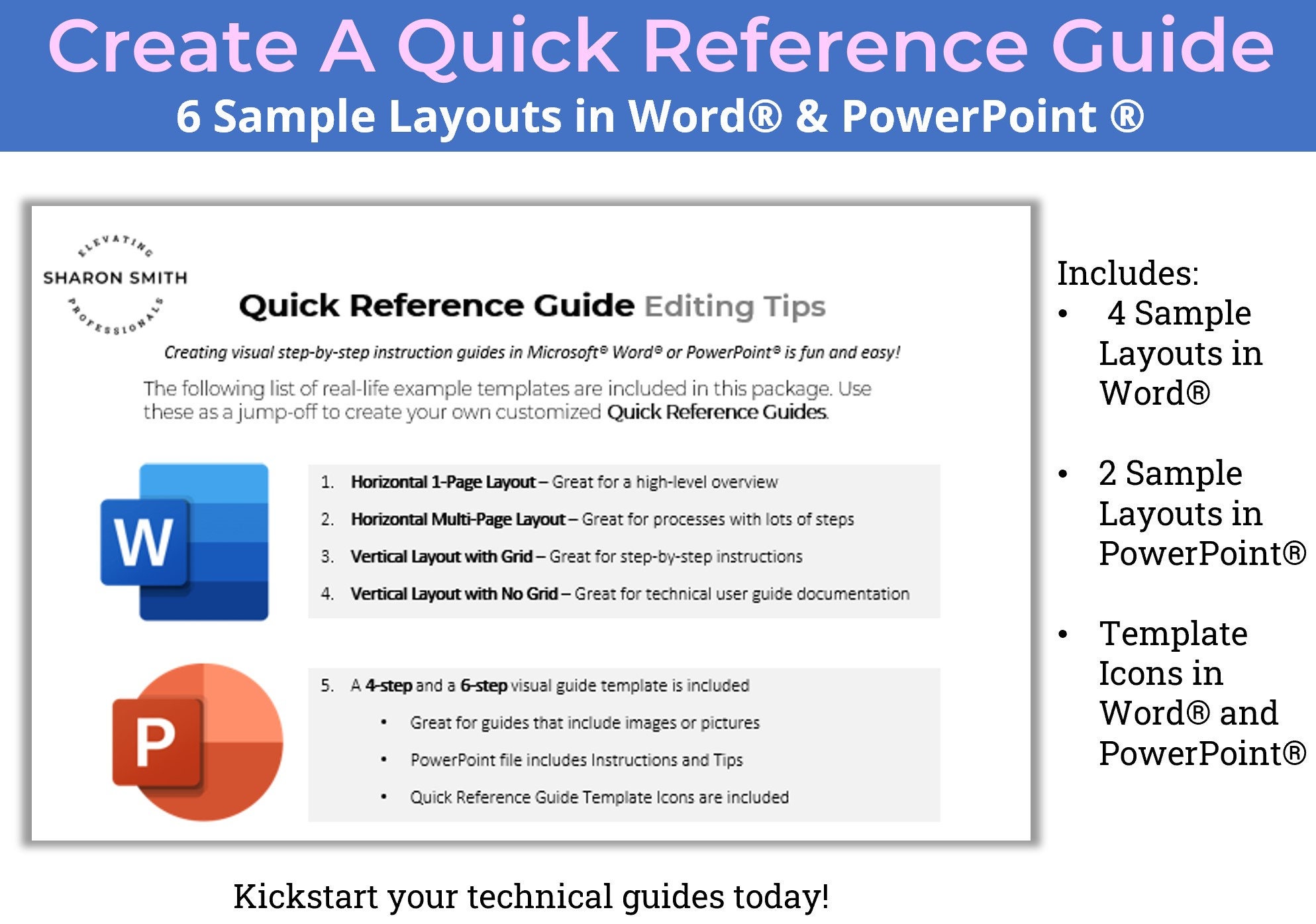 Quick Reference Guide Templates Visual How to Instructions For 