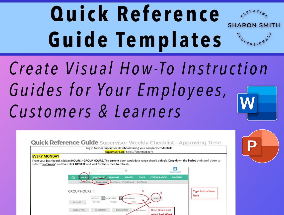 Quick Reference Guide Templates - Visual How-to Instructions for ...