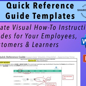 Quick Reference Guide Templates - Visual How-to Instructions for ...