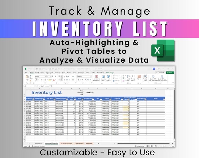 excel templates for inventory how to create an... Inventory List Template in Excel - Manage & Track Inventory - Inventory ...