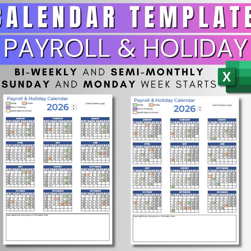 Excel Calendar Dynamic - Etsy