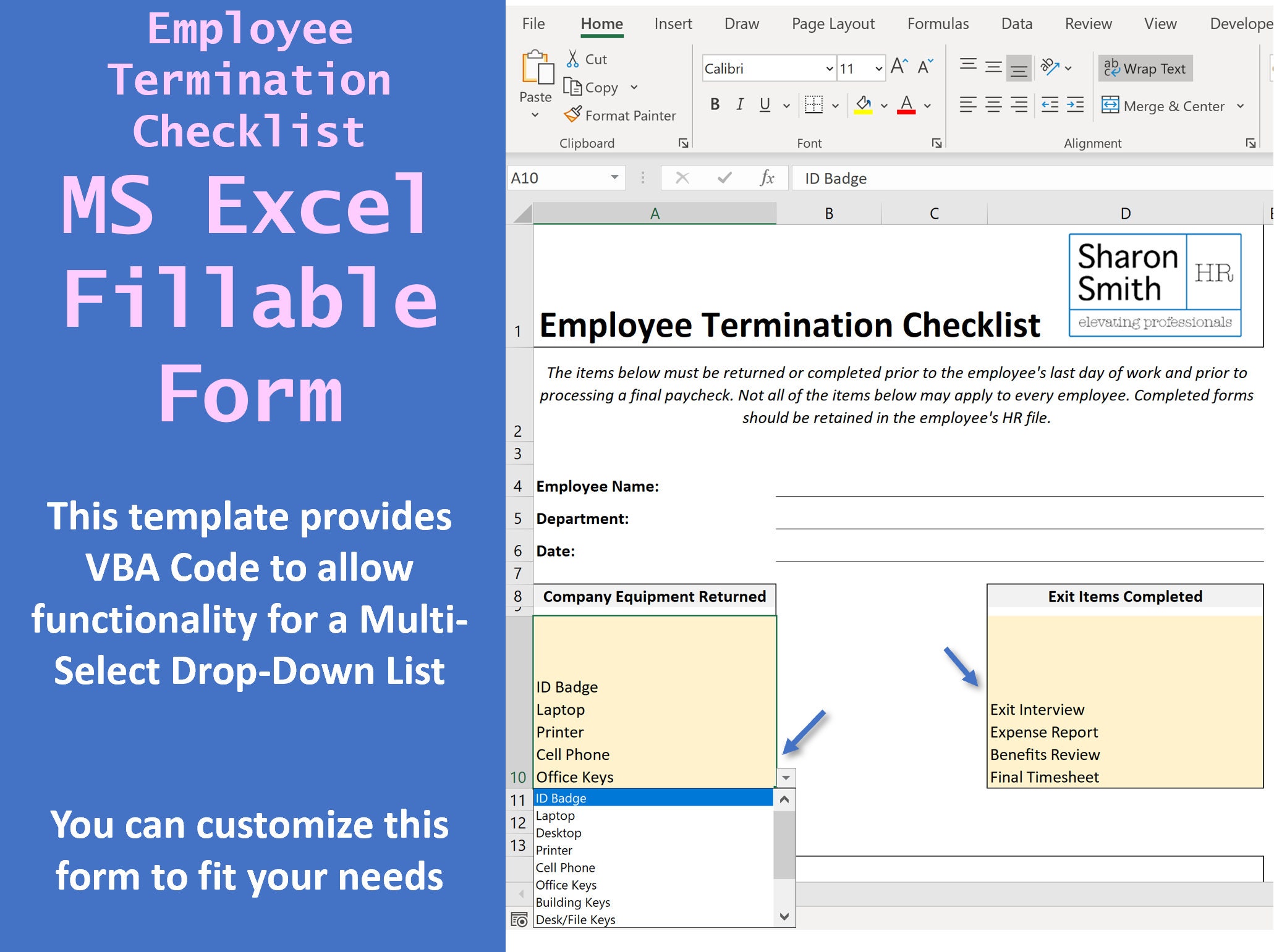 Employee Termination Checklist Form Excel Multiselect Dropdown List Employee Termination Checklist Form Excel Multiselect Dropdown List