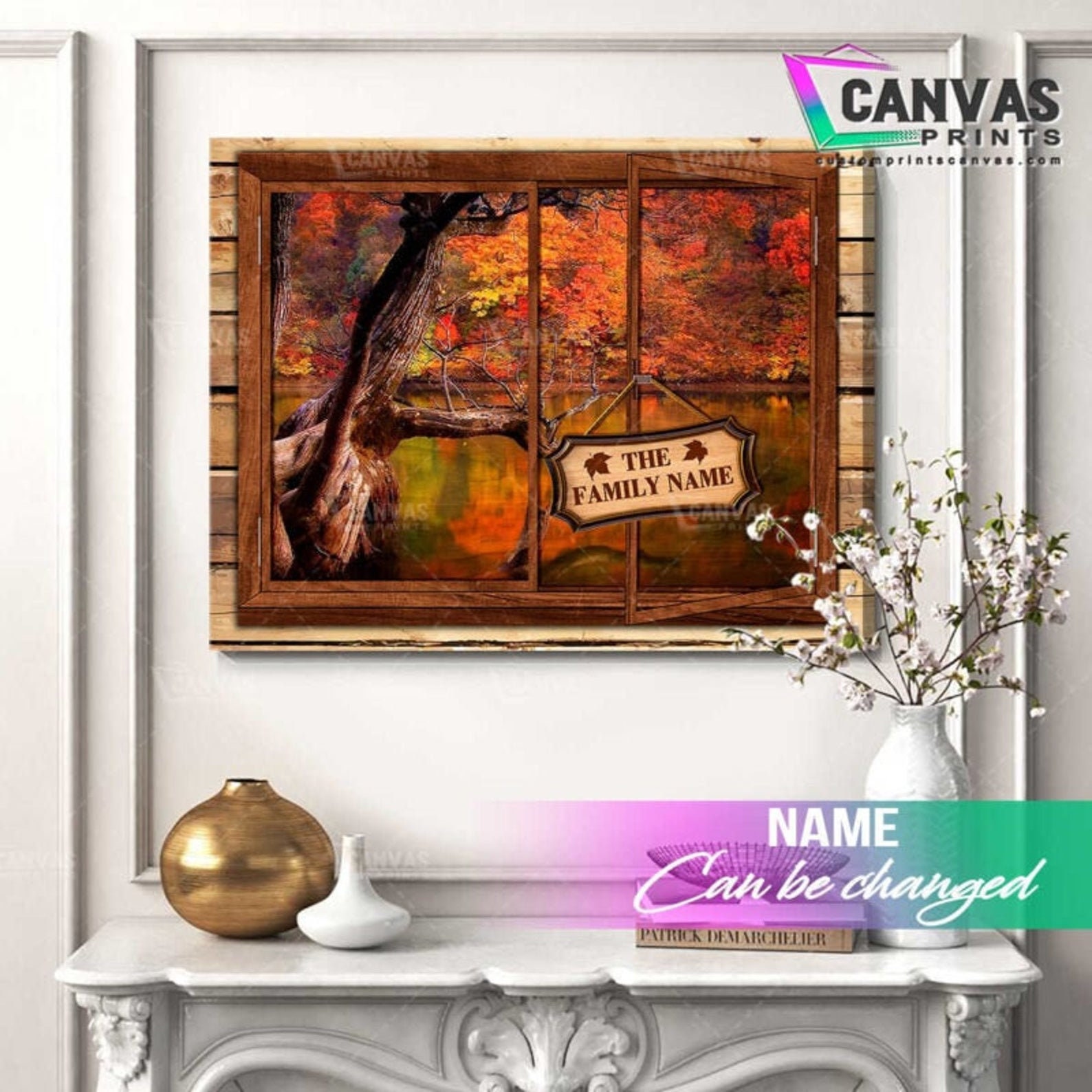 Custom Family Name Canvas Prints Autumn with Etsy
