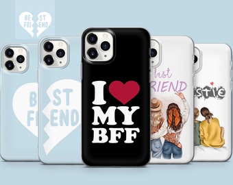 Best Friend BFF Bestie soft gel cover fit for all iPhone 7 8 SE XR 11 12 13 Samsung A70 A20 S20 Huawei P30 Lite P40