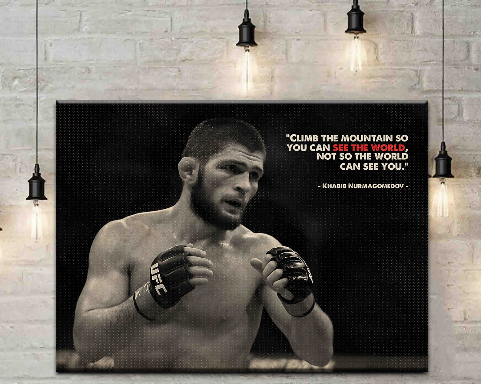 Khabib Nurmagomedov Motivational Quote Canvas Khabib Etsy