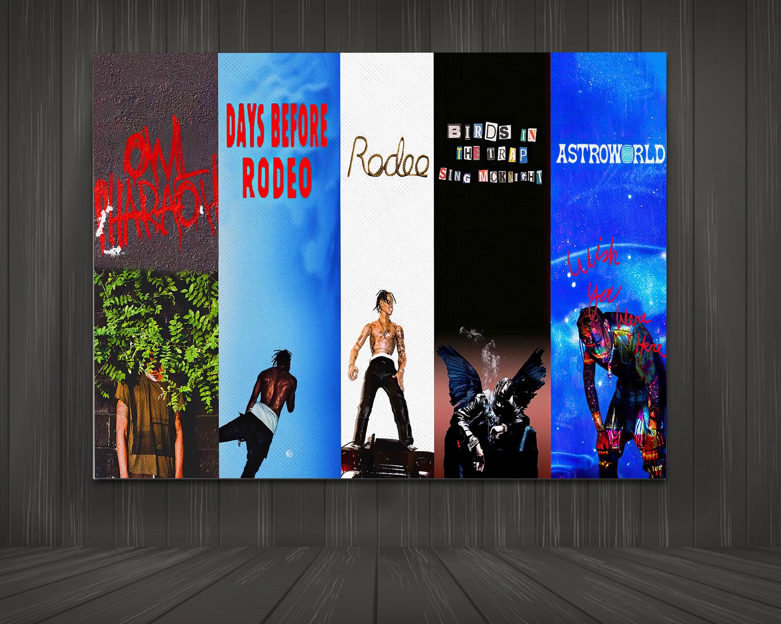 Travis Scott Albums Canvas Rap Artist Wall Art Print Hip Hop Etsy