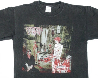 CANNIBAL CORPSE - 'Gallery Of Su1c1de' - 1998 USA Tour T-Shirt - M&O Knits Tag - Size L - Official Shirt - Trash Metal, Autopsy, Deicide