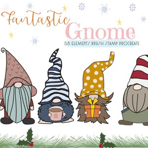 Procreate Brush Stamp,ProcreateBrushes,ProcreateGnome,BohoProcreate,GnomeProcreate,ProcreateBohoStamp,FantasticGnome58BrushStampProcreate