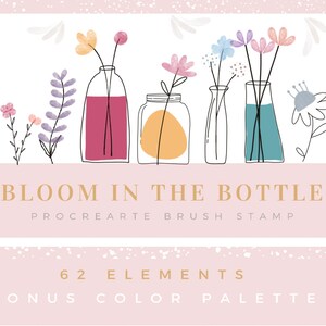 Procreate Brush Stamp 62 Bloom in bottle-Spring Procreate Brush Stamp-Flower forValentine-ProcreateBrushStamps-Brush-Brushes-DoodleStamp