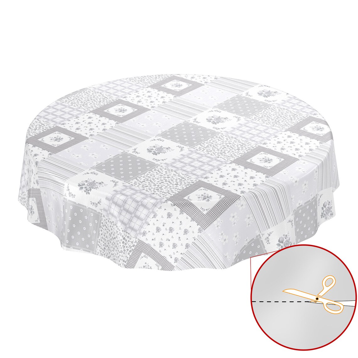 Waxcloth tablecloth plaid patchwork grey Etsy