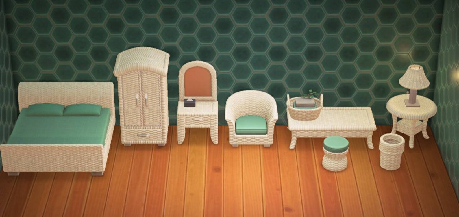 Rattan Furniture Set Any Color Animal Crossing New Etsy