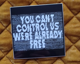 You Can&#39;t Control Us We&#39;re Already Free Sticker