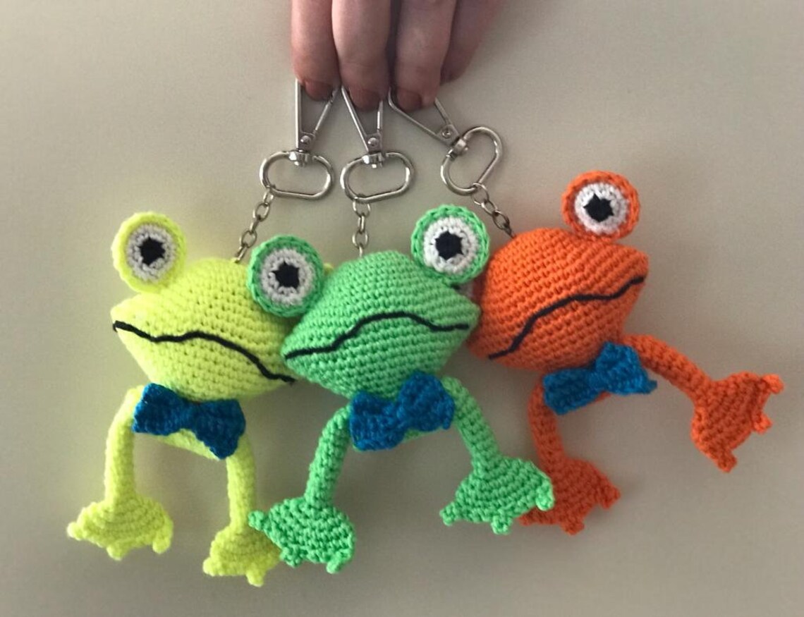 Mini Amigurumi Crochet Frog Keyring / Keychain / Bag charm Etsy