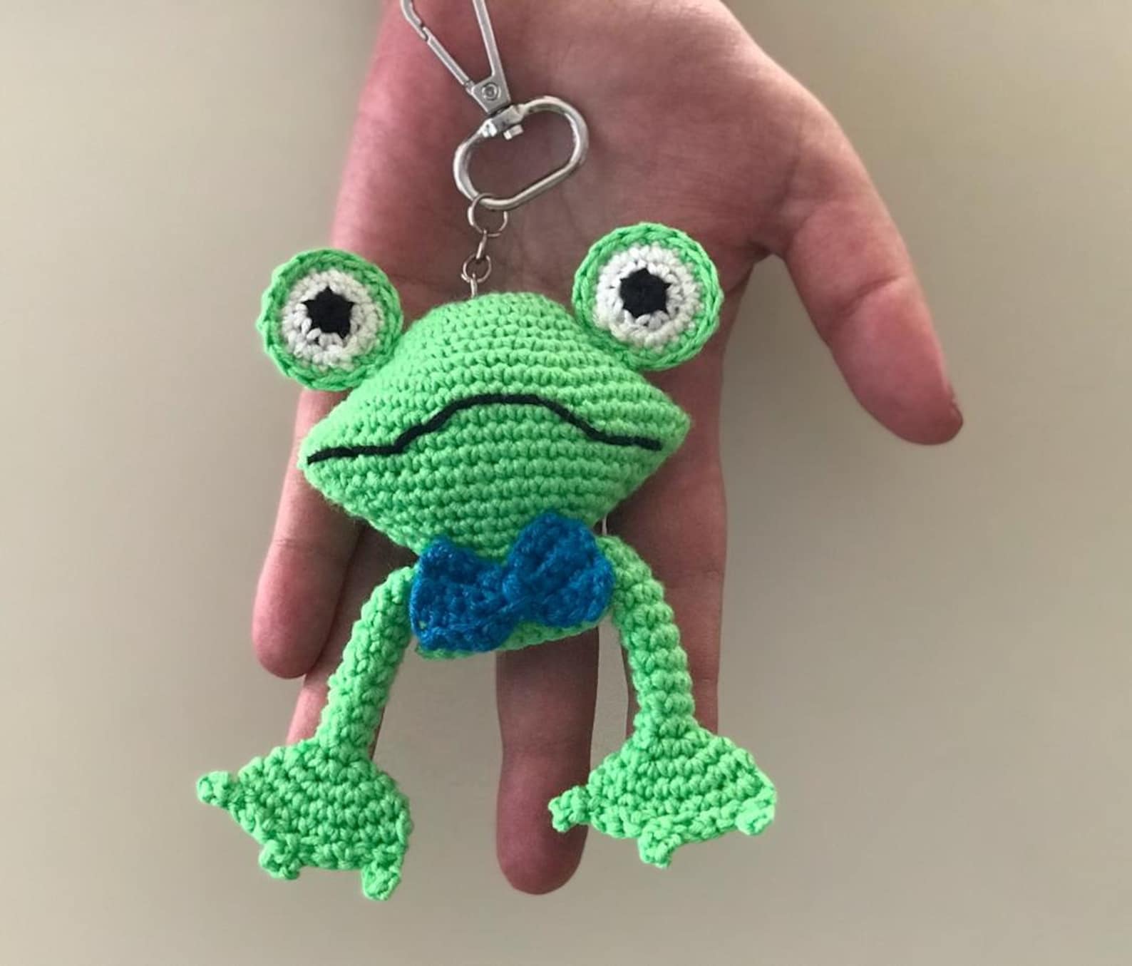 Mini Amigurumi Crochet Frog Keyring / Keychain / Bag charm | Etsy