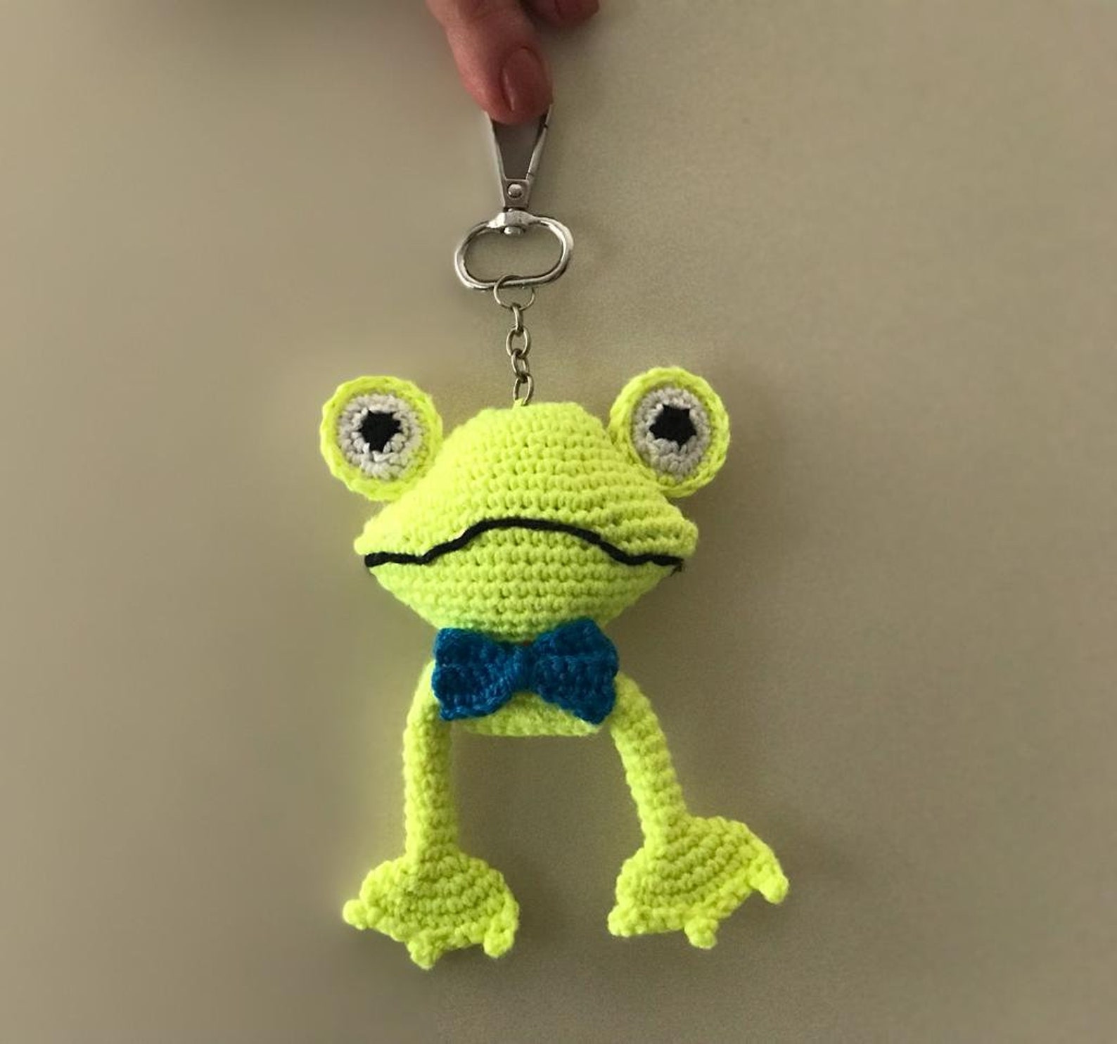 Mini Amigurumi Crochet Frog Keyring / Keychain / Bag charm Etsy