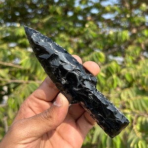 6&quot; Black Obsidian Athame: Handmade Crystal Healing Knife