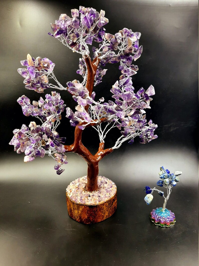 Amethyst Gemstone Tree Crystal Bonsai Tree Bonsai Money Etsy