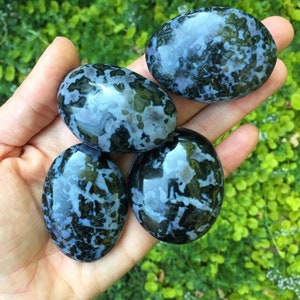 Mystic Merlinite Palm Stone | Indigo Gabbro Palms in Wholesale | Mystic Merlinite Worry Stone | Crystal Pebbles | Pocket Stone